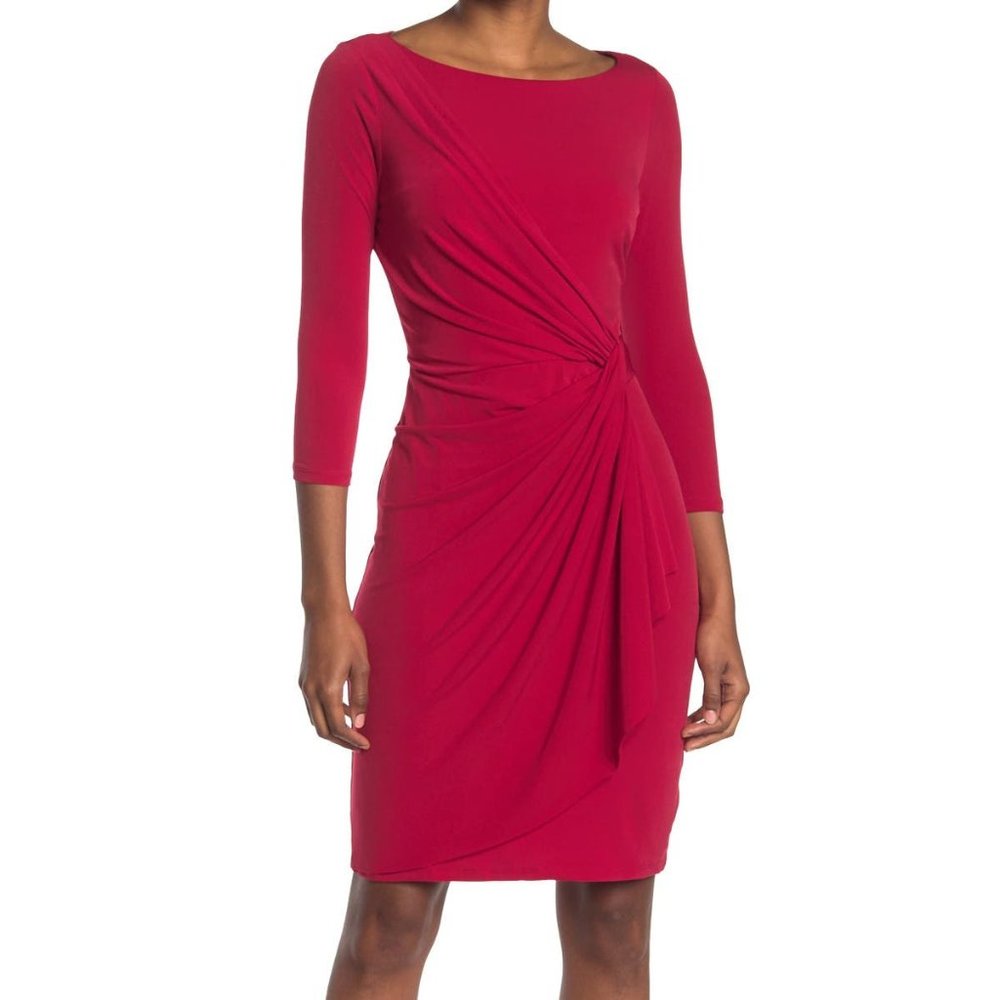 NWT Catherine Maladrino Crimson Wrap Dress Size Large